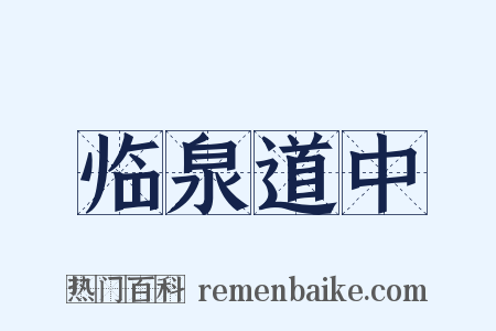 临泉道中是什么意思的图片